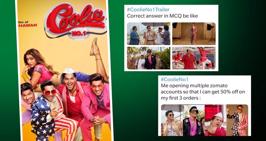 ''कुली न. 1'' को लोगों ने बताया ''घटिया'', ट्विटर पर धड़ल्ले से वायरल हुए Memes ''कुली न. 1'' को लोगों ने बताया ''घटिया'', ट्विटर पर धड़ल्ले से वायरल हुए Memes
